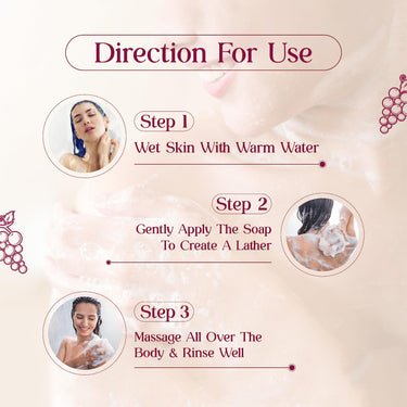 Vcare Red Wine Soap for All Skin Types - Redwine Bathing Bar Deep Cleansing, Exfoliating & Moisturizing Bathing Soaps Combo Pack - 100g (Pack of 6)